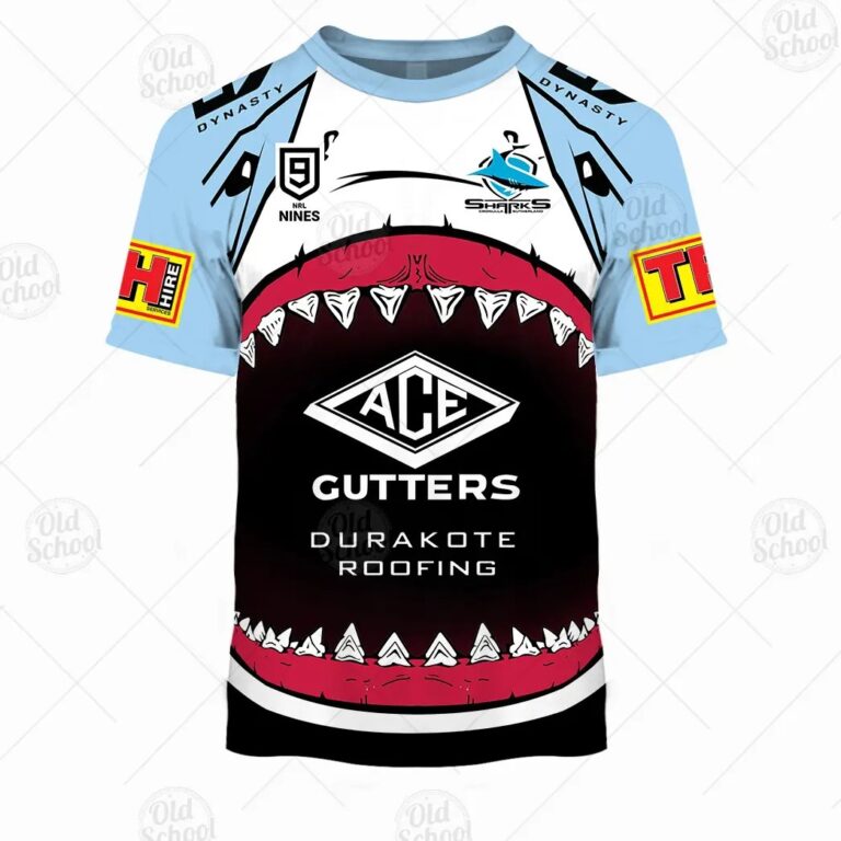NRL Cronulla-Sutherland Sharks Custom Name Number 2020 Nines Jersey T-Shirt