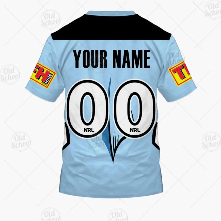 NRL Cronulla-Sutherland Sharks Custom Name Number 2020 Nines Jersey T-Shirt