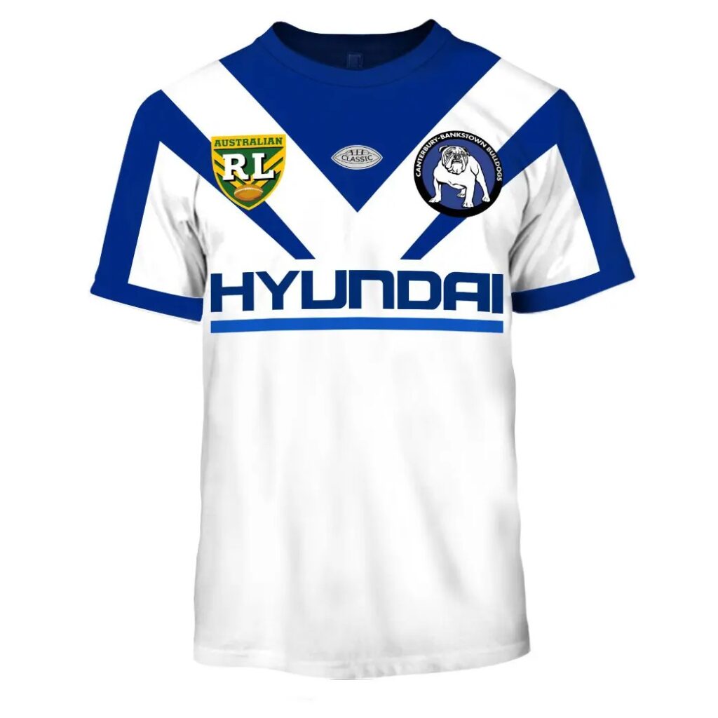 NRL Canterbury-Bankstown Bulldogs Custom Name Number 1995 Vintage Retro Jersey T-Shirt