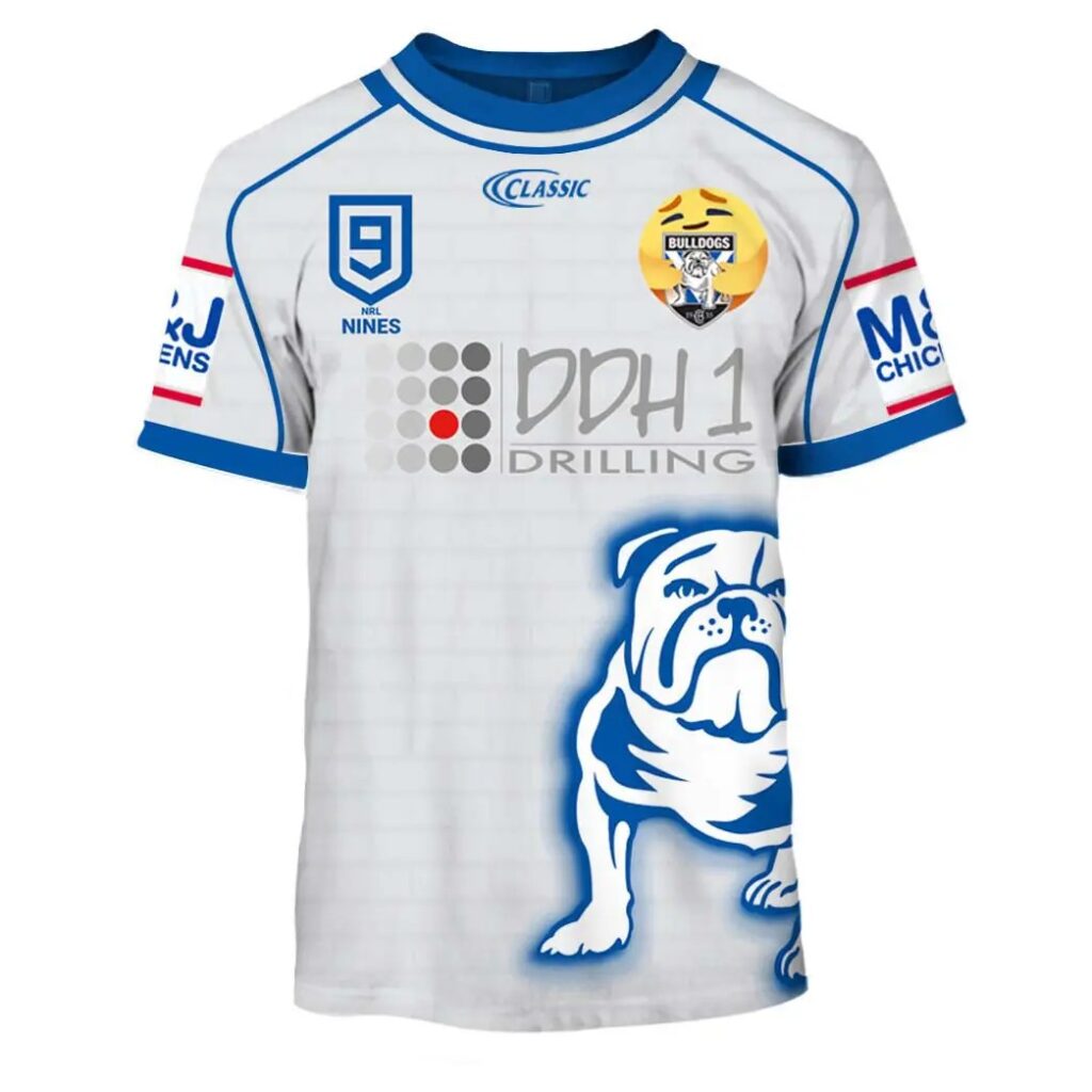 NRL Canterbury-Bankstown Bulldogs Custom Name Number Care Emoji 2020 Jersey T-Shirt