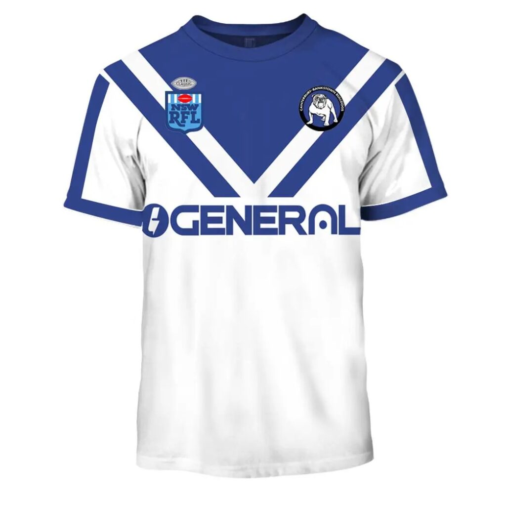 NRL Canterbury-Bankstown Bulldogs Custom Name Number 1984 Vintage Retro Jersey T-Shirt