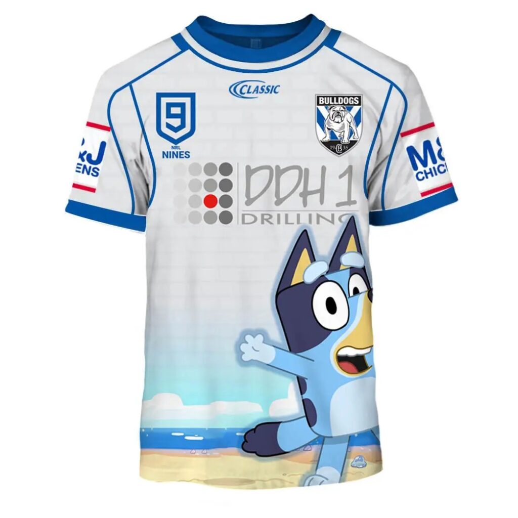 NRL Canterbury-Bankstown Bulldogs Custom Name Number x Bluey Jersey T-Shirt