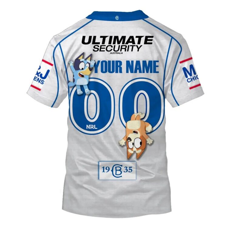 NRL Canterbury-Bankstown Bulldogs Custom Name Number x Bluey Jersey T-Shirt