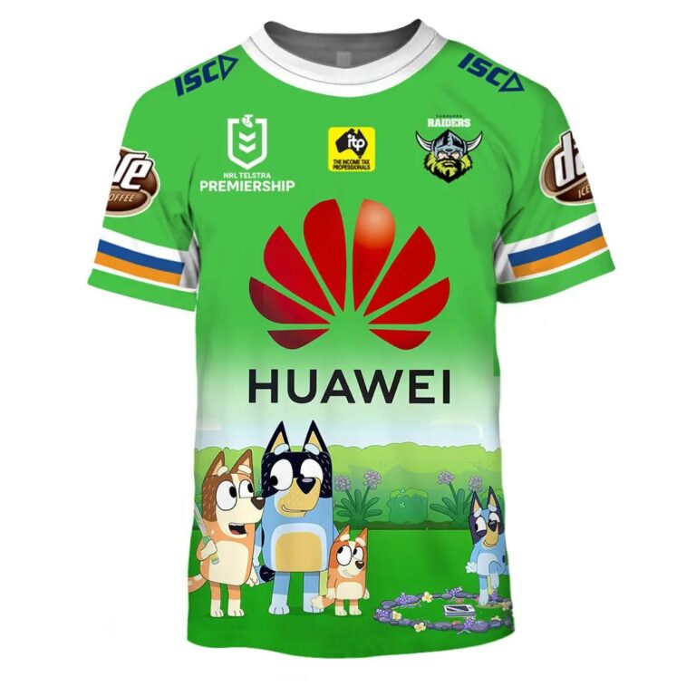 NRL Canberra Raiders Custom Name Number x Bluey Jersey T-Shirt