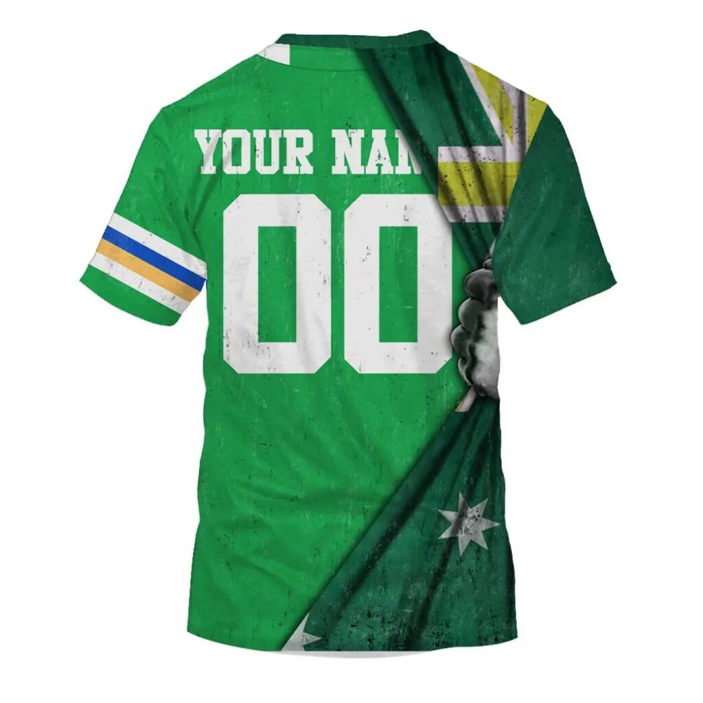 NRL Canberra Raiders Custom Name Number Australia Flag Jersey T-Shirt