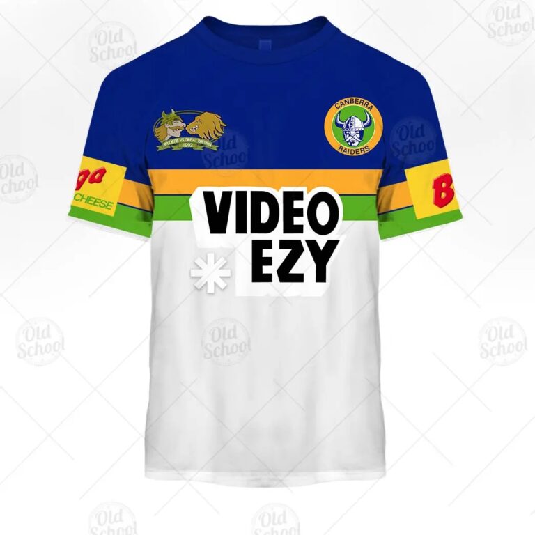 NRL Canberra Raiders Custom Name Number 1992 Great Britain Tour Vintage Retro Jersey T-Shirt