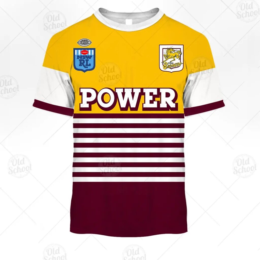 NRL Brisbane Broncos Custom Name Number 1988 Vintage Retro Jersey T-Shirt