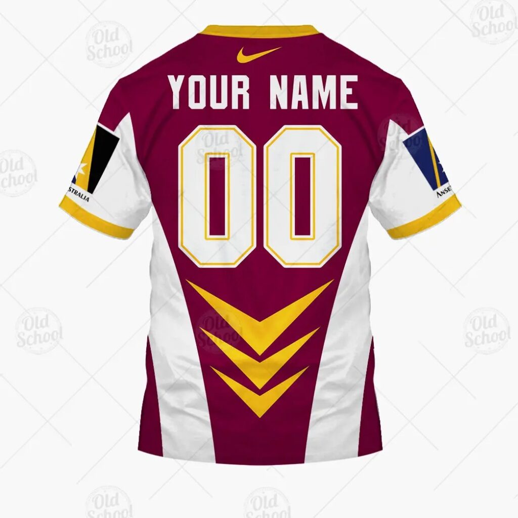 NRL Brisbane Broncos Custom Name Number 1997 Vintage Retro Jersey T-Shirt