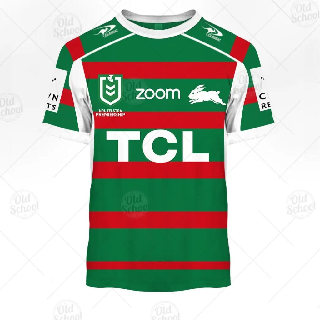 NRL South Sydney Rabbitohs Custom Name Number 2021 Away Jersey T-Shirt