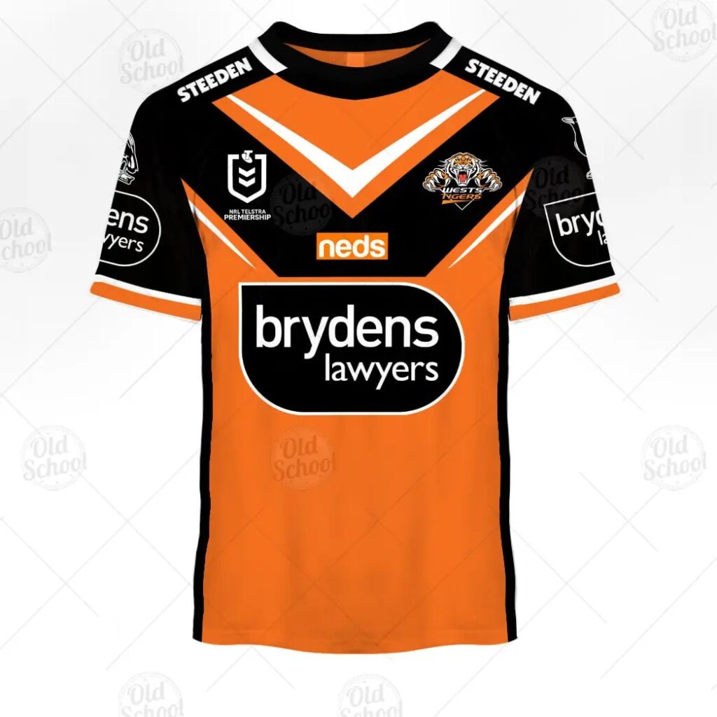 NRL Wests Tigers Custom Name Number 2021 Away Jersey T-Shirt