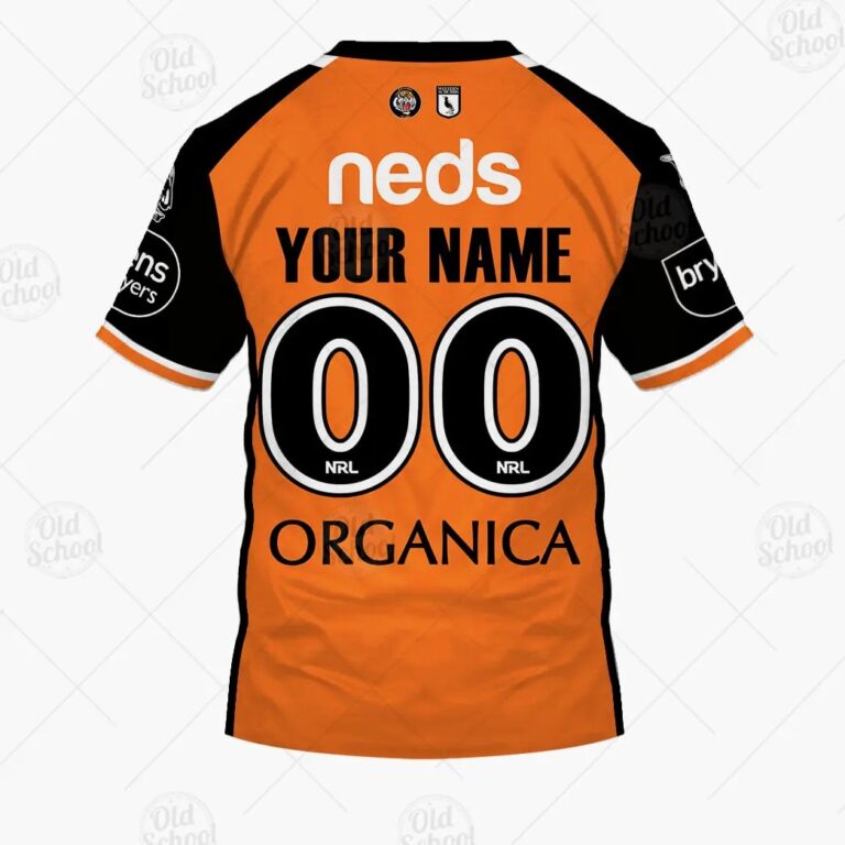NRL Wests Tigers Custom Name Number 2021 Away Jersey T-Shirt