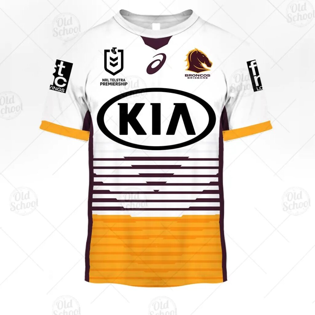 NRL Brisbane Broncos Custom Name Number 2021 Away Jersey T-Shirt