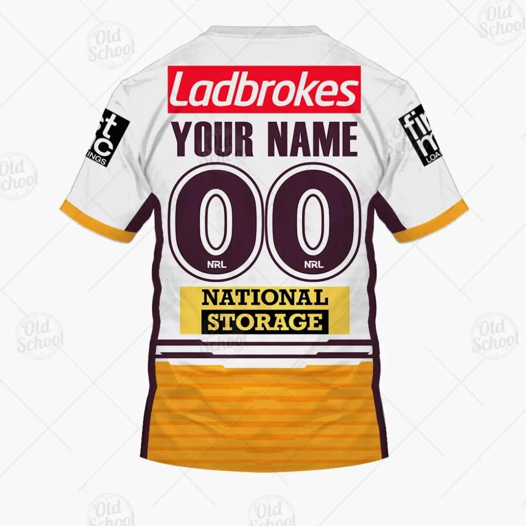 NRL Brisbane Broncos Custom Name Number 2021 Away Jersey T-Shirt