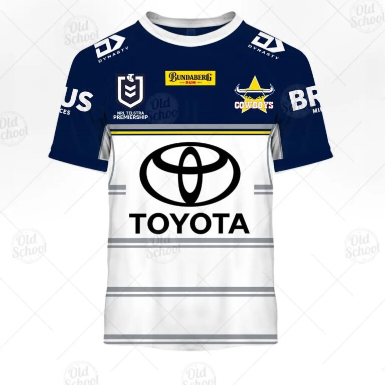 NRL North Queensland Cowboys Custom Name Number 2021 Away Jersey T-Shirt