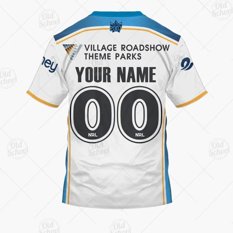 NRL Gold Coast Titans Custom Name Number 2021 Away Jersey T-Shirt