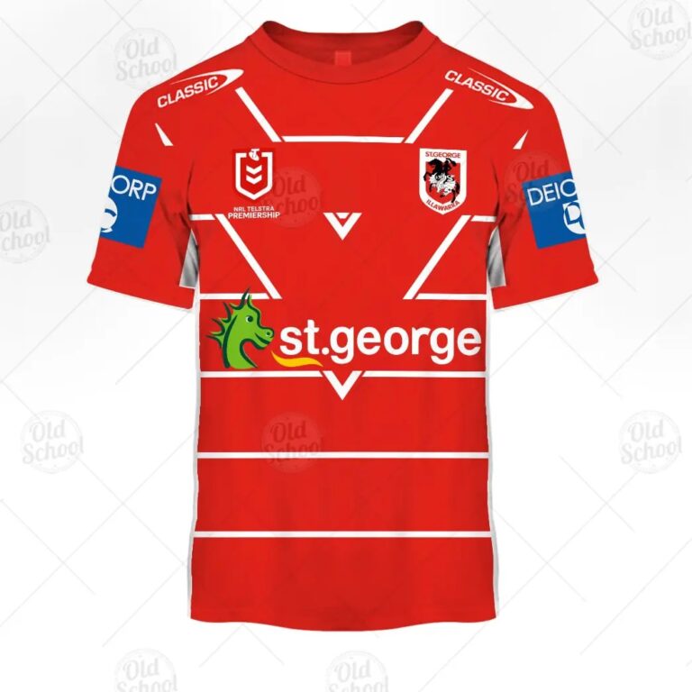 NRL St. George Illawarra Dragons Custom Name Number 2021 Alternate Jersey T-Shirt