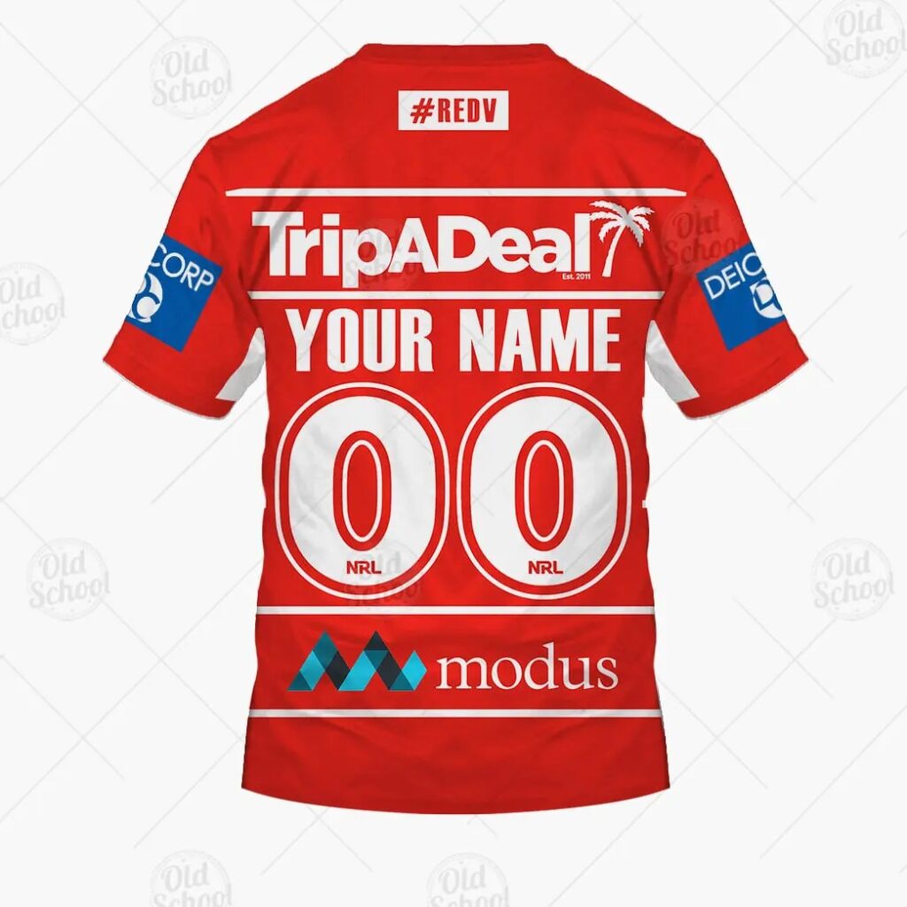 NRL St. George Illawarra Dragons Custom Name Number 2021 Alternate Jersey T-Shirt