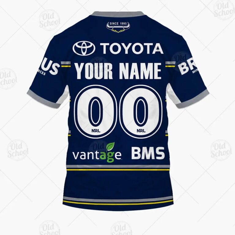 NRL North Queensland Cowboys Custom Name Number 2021 Home Jersey T-Shirt