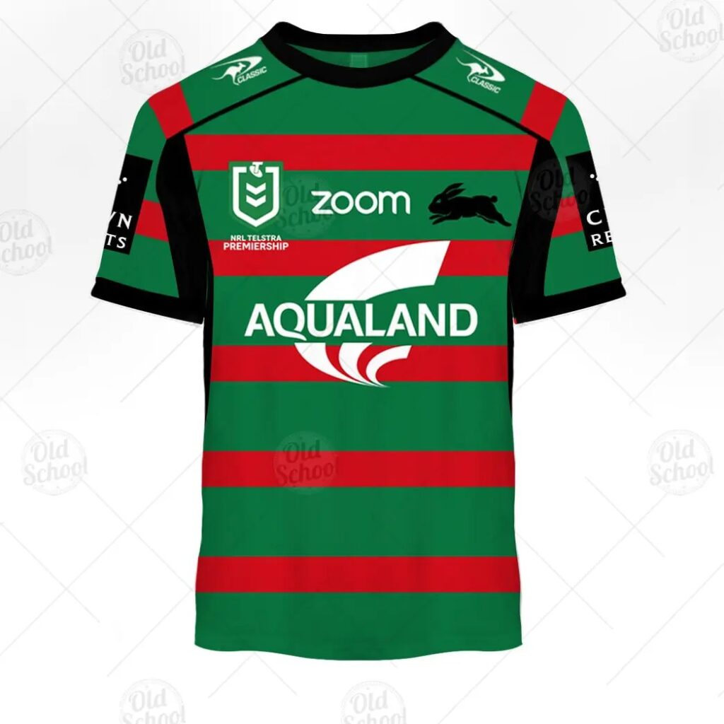 NRL South Sydney Rabbitohs Custom Name Number 2021 Home Jersey T-Shirt