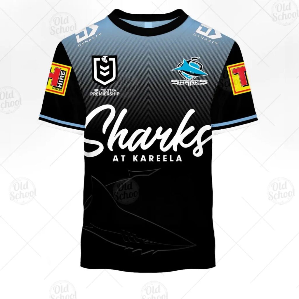 NRL Cronulla-Sutherland Sharks Custom Name Number 2021 Away Jersey T-Shirt
