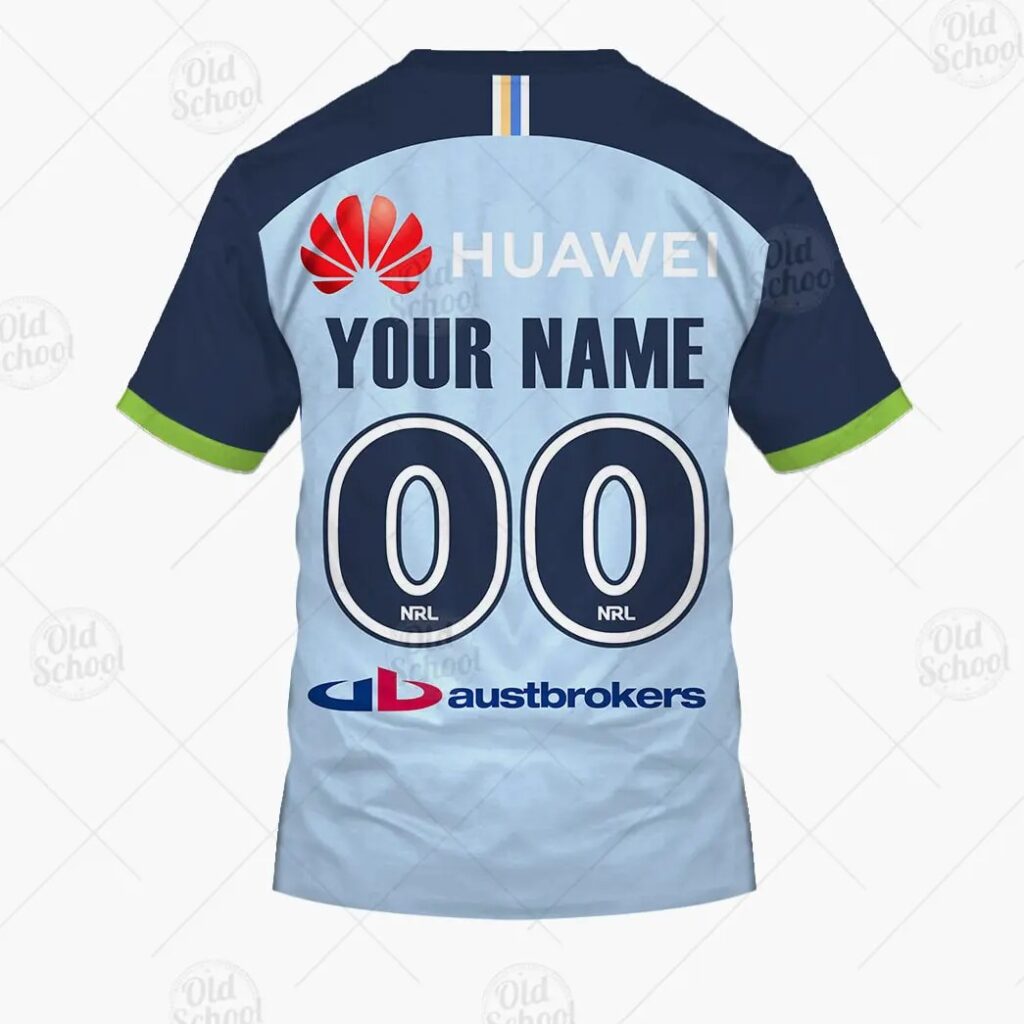 NRL Canberra Raiders Custom Name Number 2021 Away Jersey T-Shirt