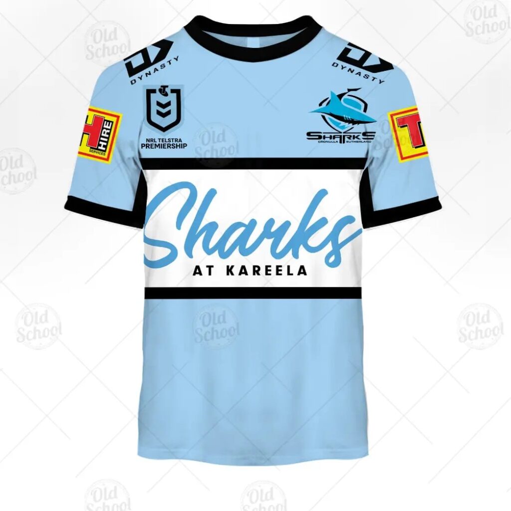 NRL Cronulla-Sutherland Sharks Custom Name Number 2021 Home Jersey T-Shirt