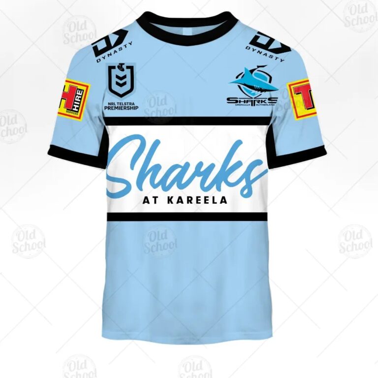 NRL Cronulla-Sutherland Sharks Custom Name Number 2021 Home Jersey T-Shirt