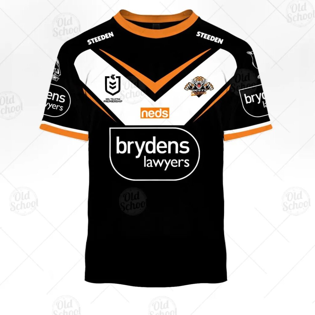 NRL Wests Tigers Custom Name Number 2021 Home Jersey T-Shirt