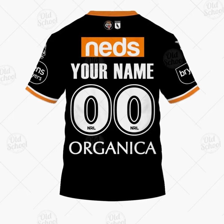 NRL Wests Tigers Custom Name Number 2021 Home Jersey T-Shirt