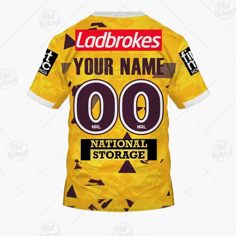 NRL Brisbane Broncos Custom Name Number 2021 Alternate Jersey T-Shirt