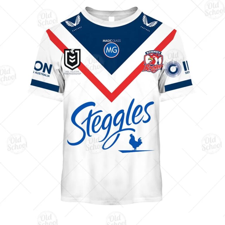 NRL Sydney Roosters Custom Name Number 2021 Away Jersey T-Shirt