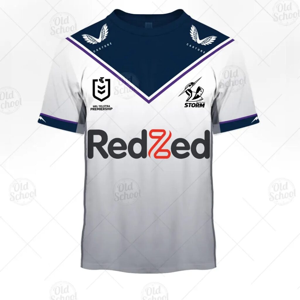 NRL Melbourne Storm Custom Name Number 2021 Away Jersey T-Shirt