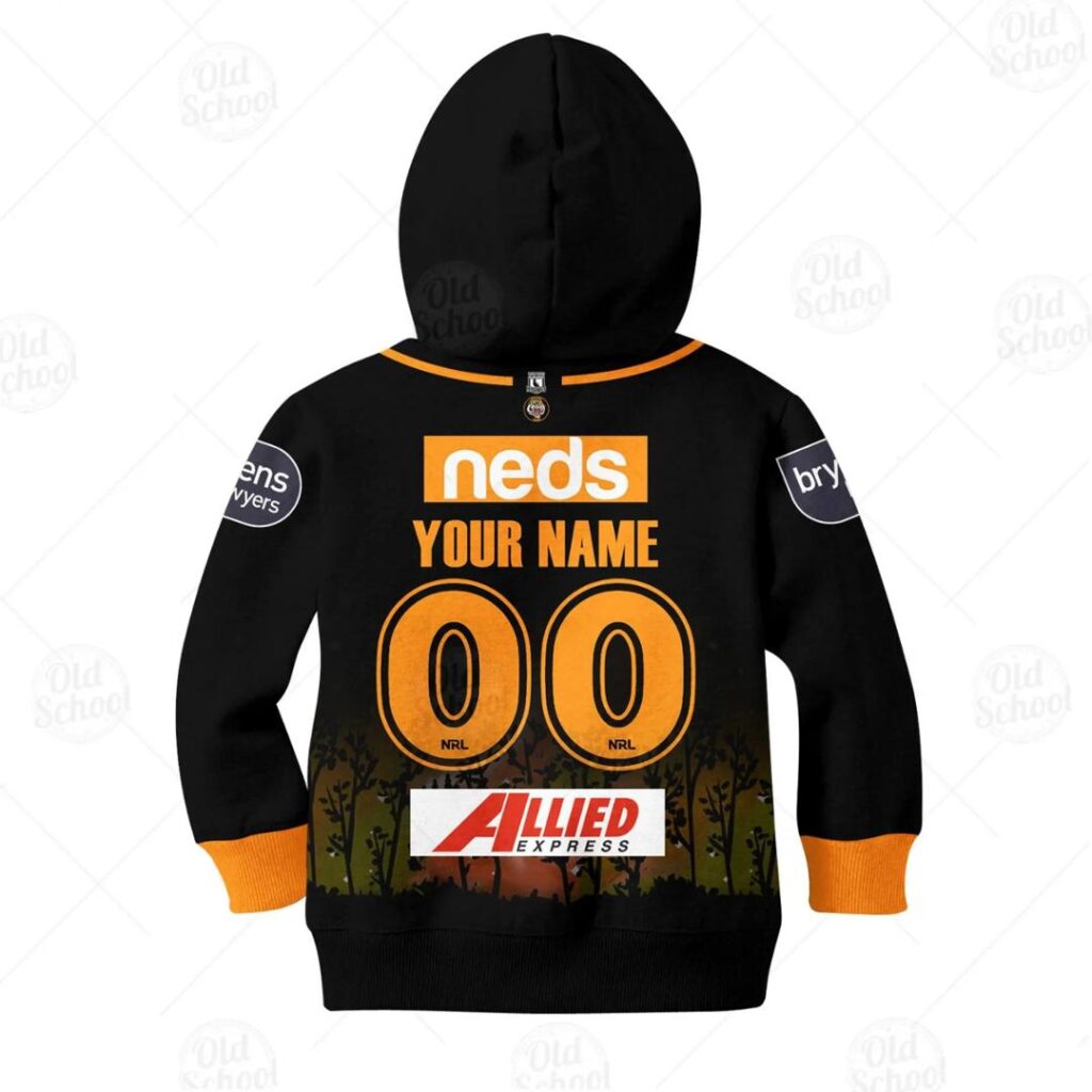 NRL Wests Tigers Custom Name Number x Bluey Jersey Kids Pullover Hoodie