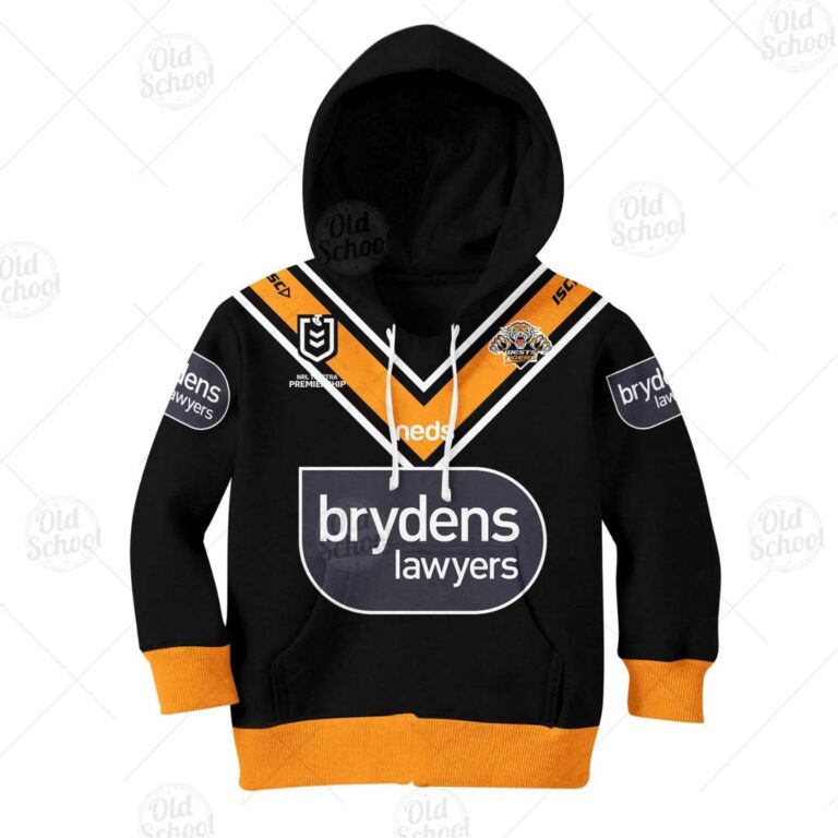 NRL Wests Tigers Custom Name Number 2020 Home Jersey Kids Pullover Hoodie