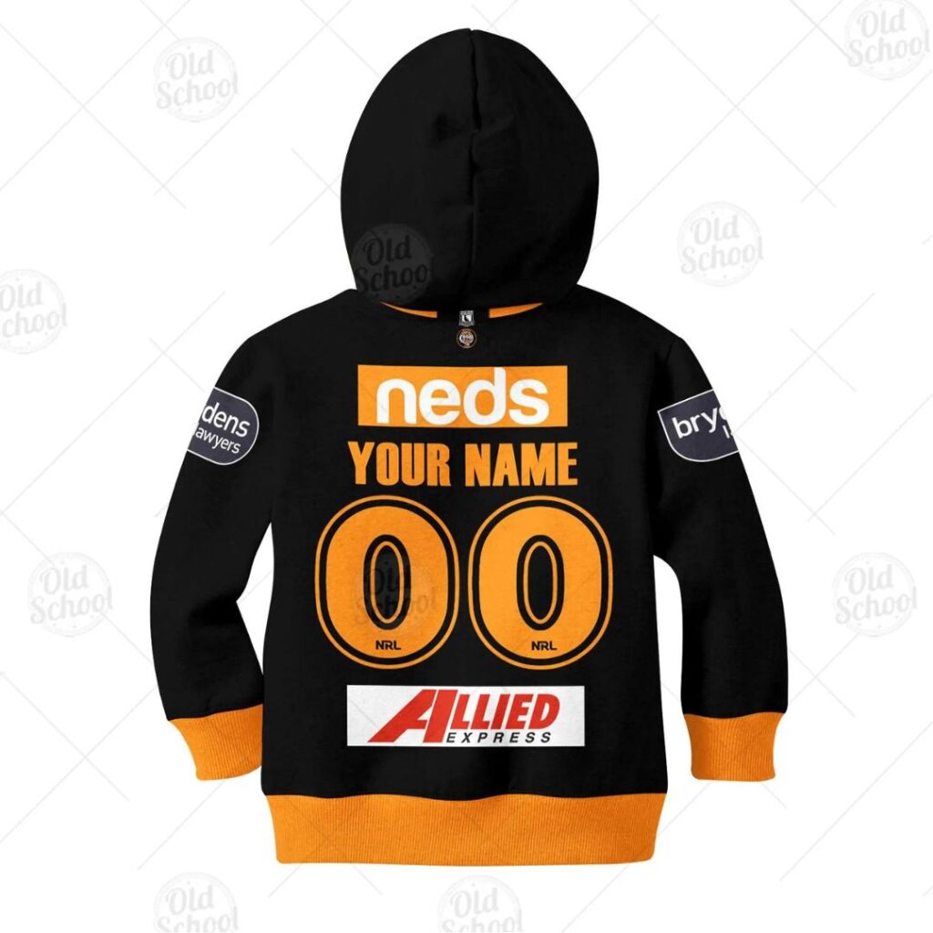 NRL Wests Tigers Custom Name Number 2020 Home Jersey Kids Pullover Hoodie
