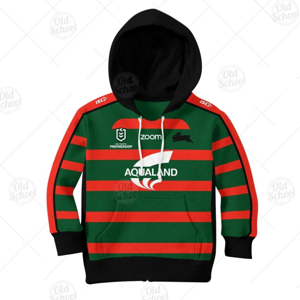 NRL South Sydney Rabbitohs Custom Name Number 2020 Jersey Kids Pullover Hoodie