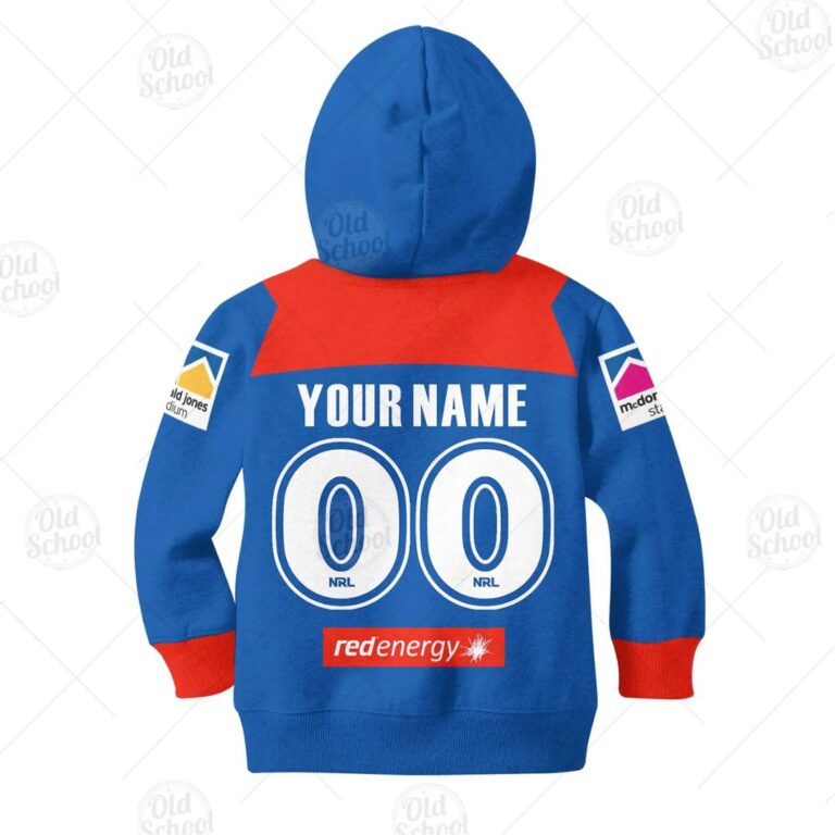 NRL Newcastle Knights Custom Name Number 2020 Home Jersey Kids Pullover Hoodie