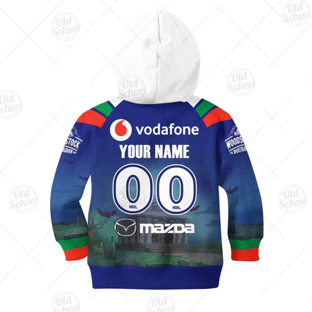 NRL New Zealand Warriors Custom Name Number x The Simpsons 2020 Halloween Kids Pullover Hoodie