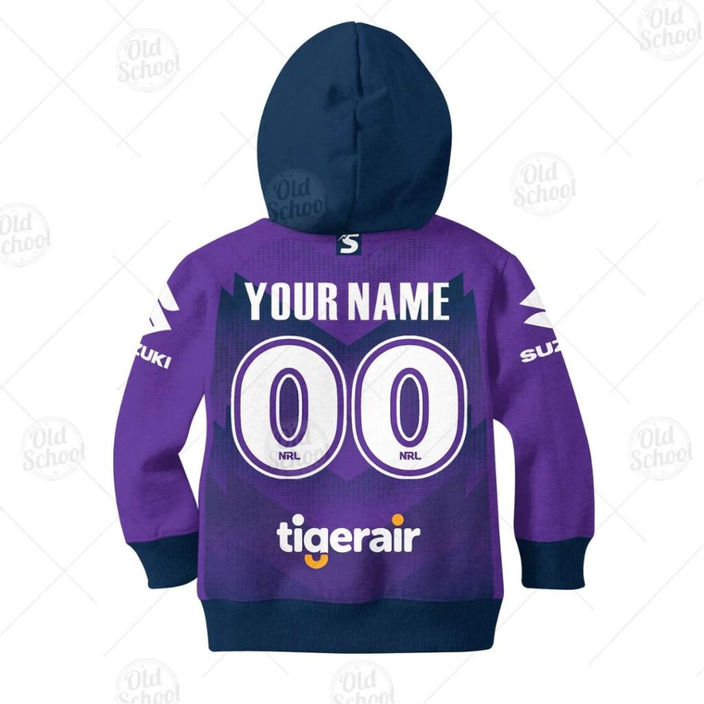 NRL Melbourne Storm Custom Name Number 2020 Home Jersey Kids Pullover Hoodie
