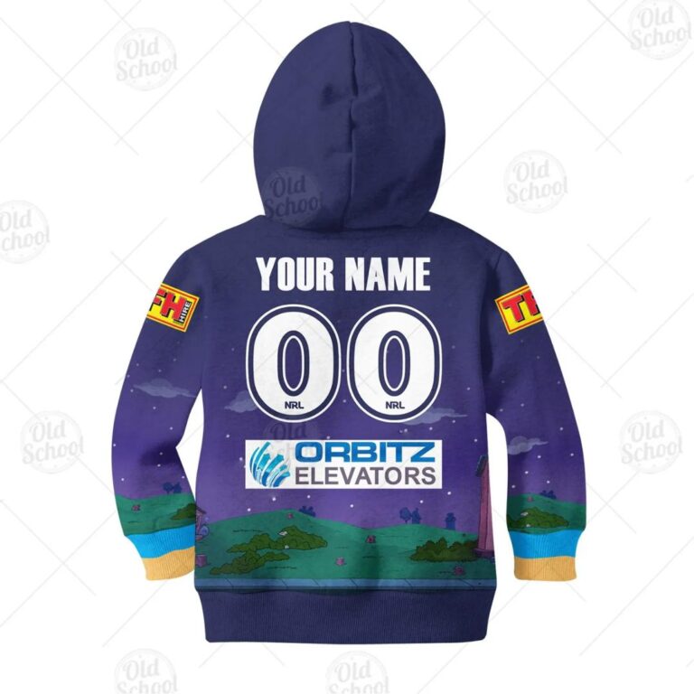 NRL Gold Coast Titans Custom Name Number x The Simpsons Halloween 2020 Kids Pullover Hoodie