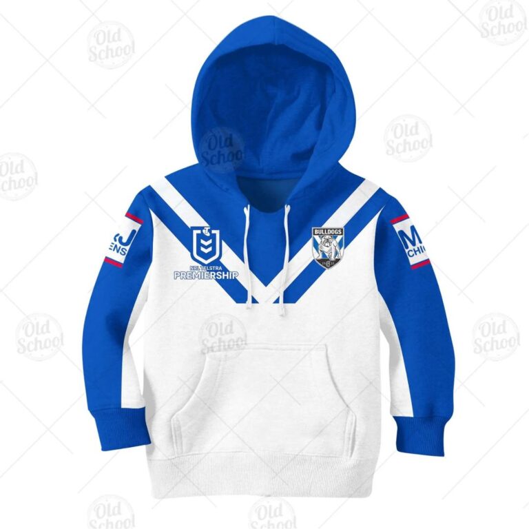 NRL Canterbury-Bankstown Bulldogs Custom Name Number 2020 Home Jersey Kids Pullover Hoodie