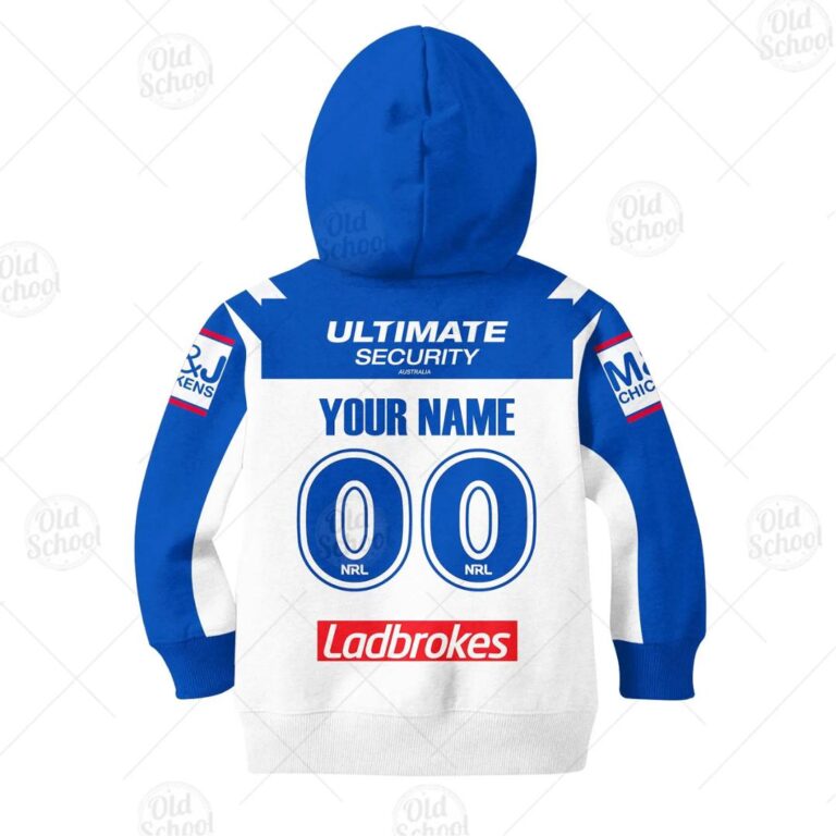 NRL Canterbury-Bankstown Bulldogs Custom Name Number 2020 Home Jersey Kids Pullover Hoodie