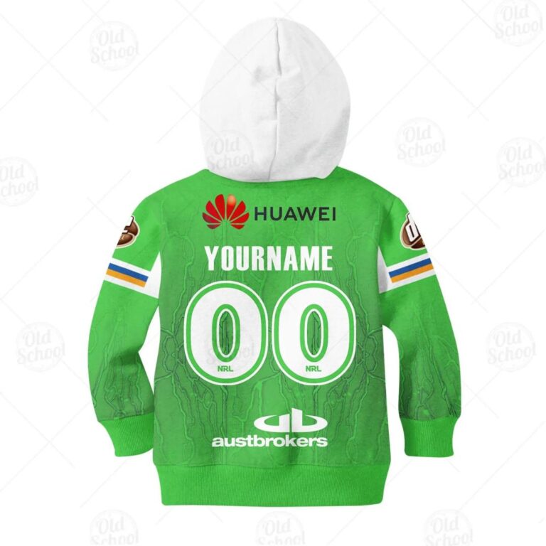 NRL Canberra Raiders Custom Name Number The Simpsons 2020 Halloween Jersey Kids Pullover Hoodie