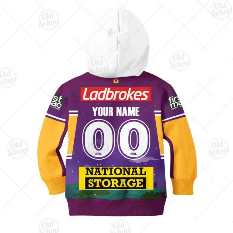 NRL Brisbane Broncos Custom Name Number The Simpsons Halloween Jersey Kids Pullover Hoodie