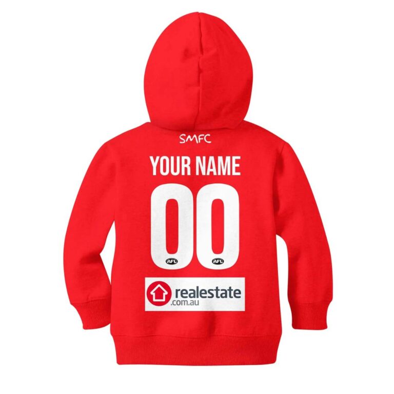 AFL Sydney Swans Custom Name Number The Simpsons Guernsey Kids Pullover Hoodie