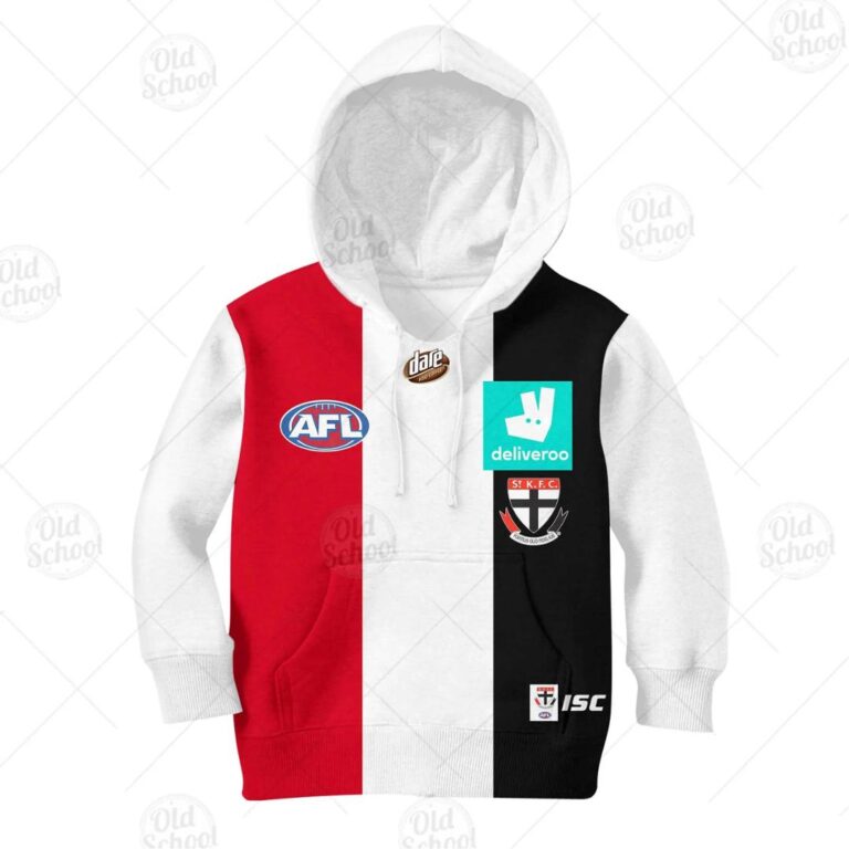 AFL St Kilda Saints Custom Name Number 2020 Home Guernsey Kids Pullover Hoodie