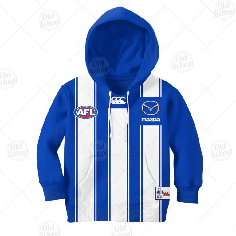 AFL North Melbourne Kangaroos Custom Name Number 2020 Home Guernsey Kids Pullover Hoodie