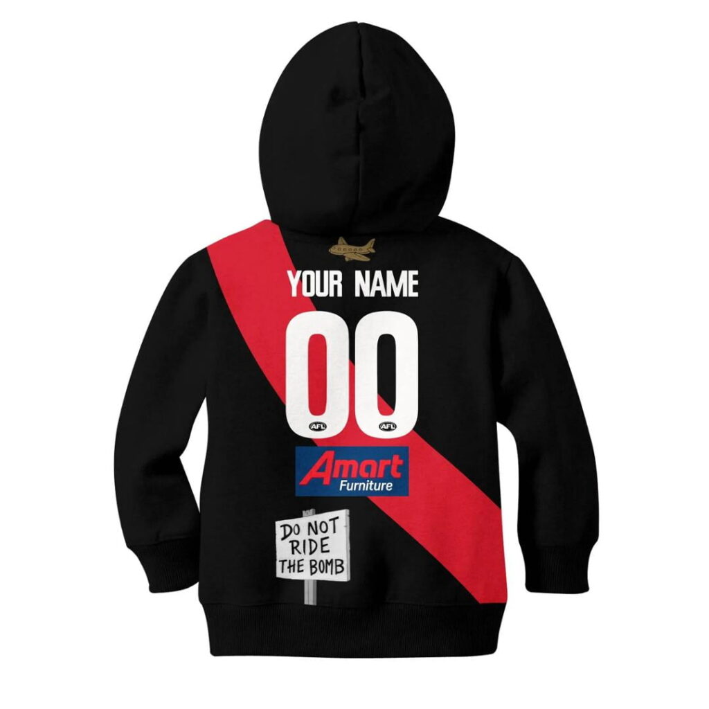 AFL Essendon Bombers Custom Name Number The Simpsons Guernsey Kids Pullover Hoodie