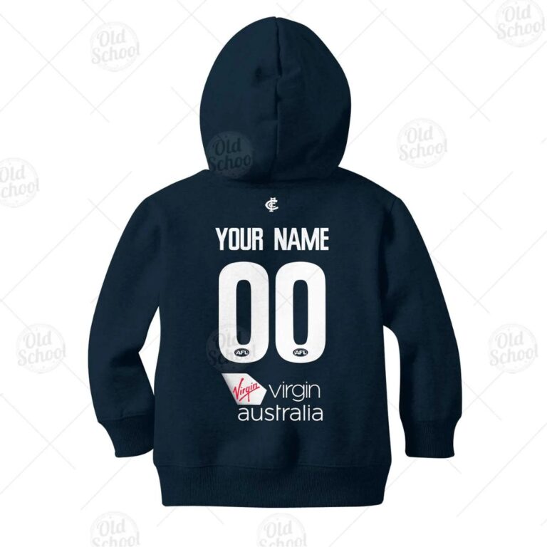 AFL Carlton Blues Custom Name Number 2020 Spiderman Guernsey Kids Pullover Hoodie