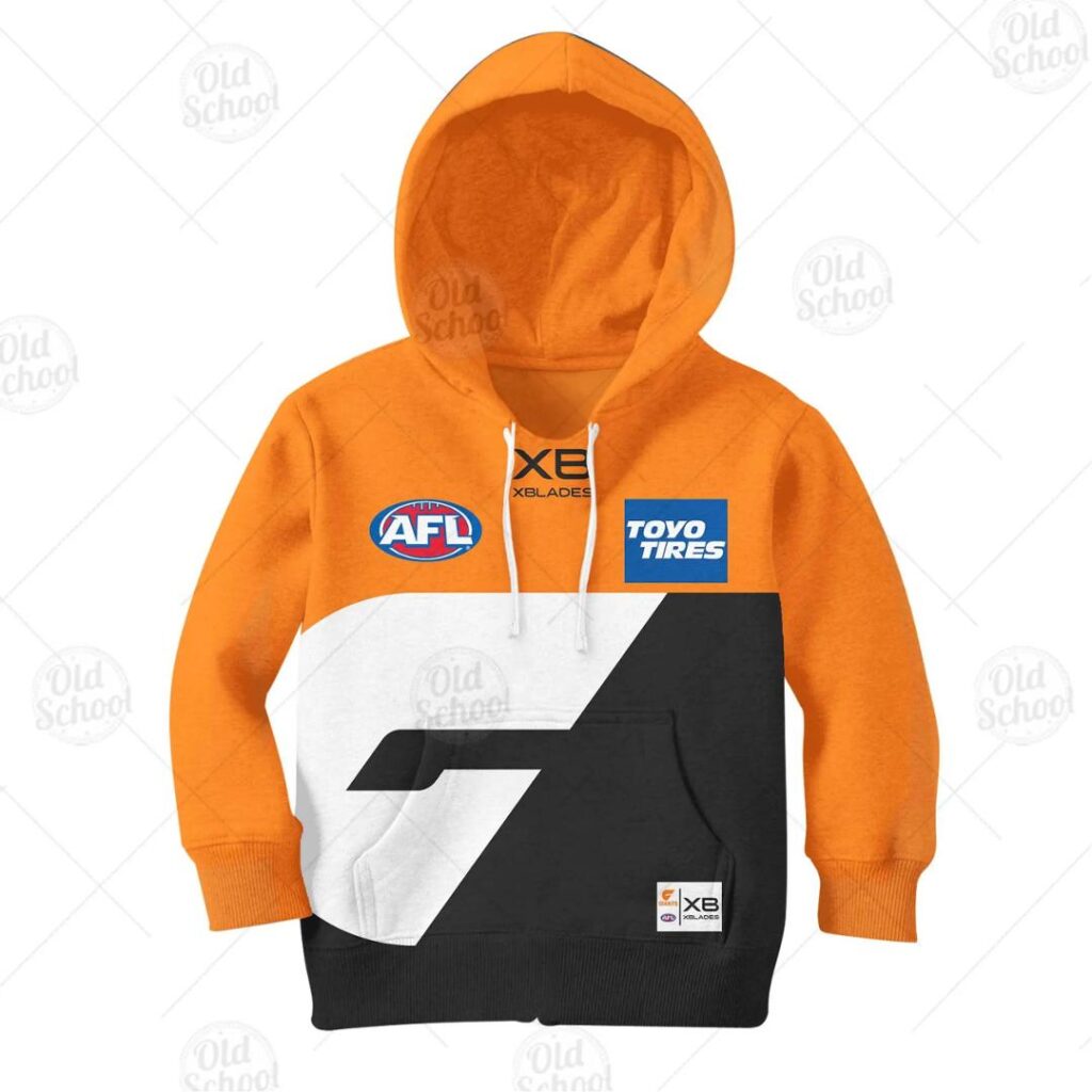 AFL Greater Western Sydney Giants Custom Name Number 2020 Home Kids Pullover Hoodie
